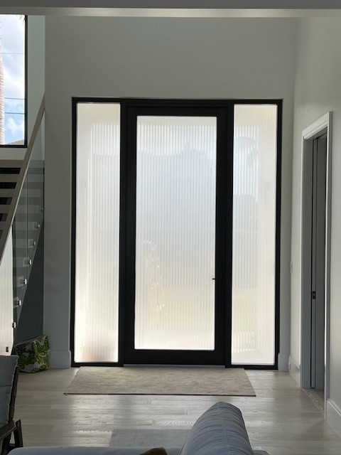 A modern, dramatic entry with stripes Thumbnail